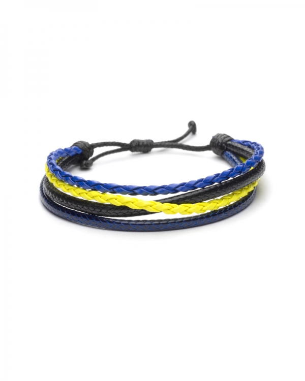 Jeans Choice Bracelet made of blue yellow and black leather and quality materials